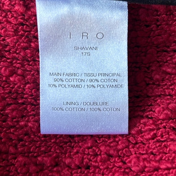 IRO Shavani open jacket dark red tweed boucle Size 38 Size 4 - Picture 5 of 9